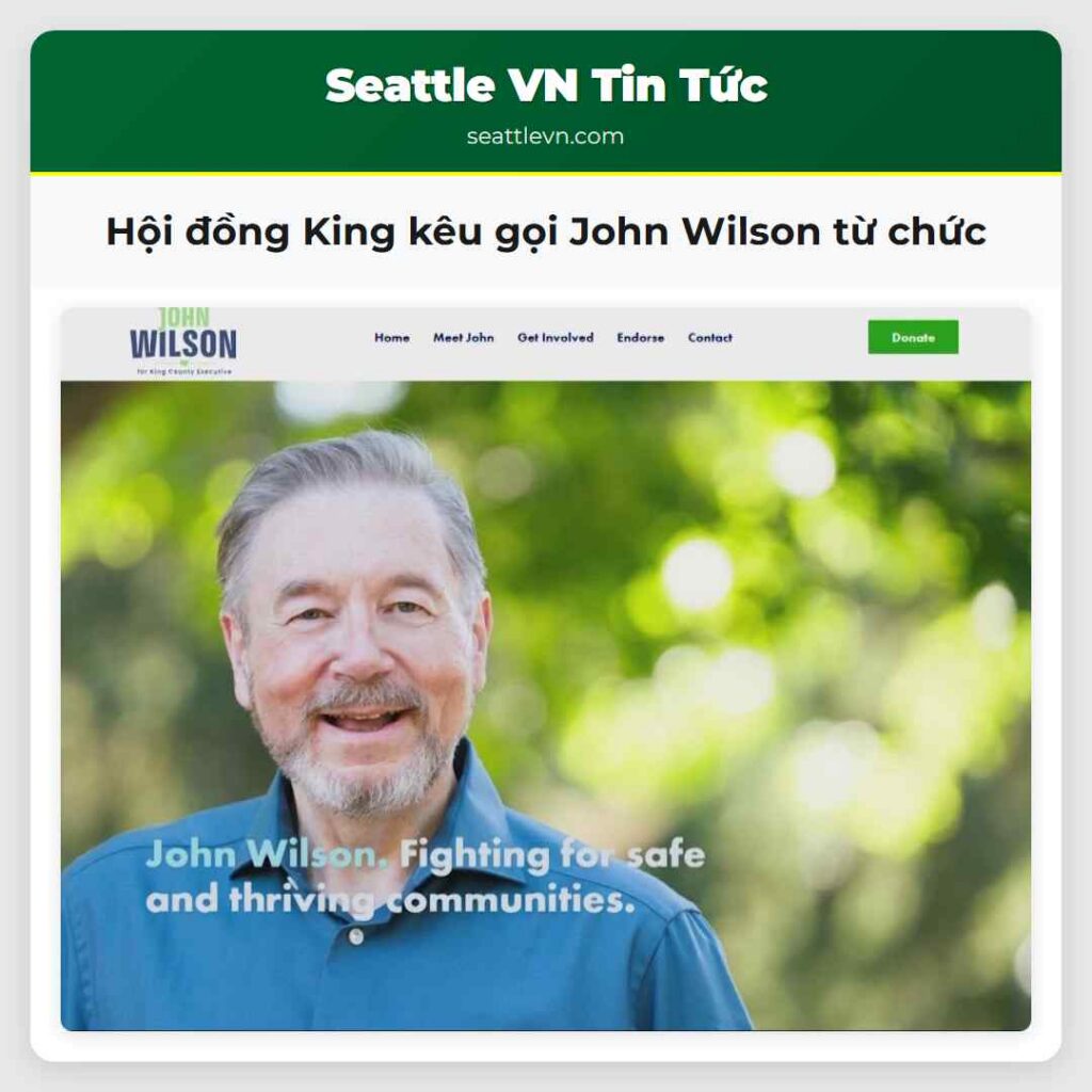 Hội đồng King kêu gọi John Wilson từ chức