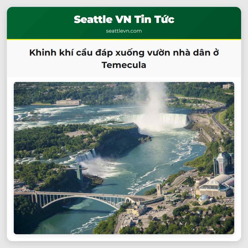 Khinh khí cầu đáp xuống vườn nhà dân ở Temecula