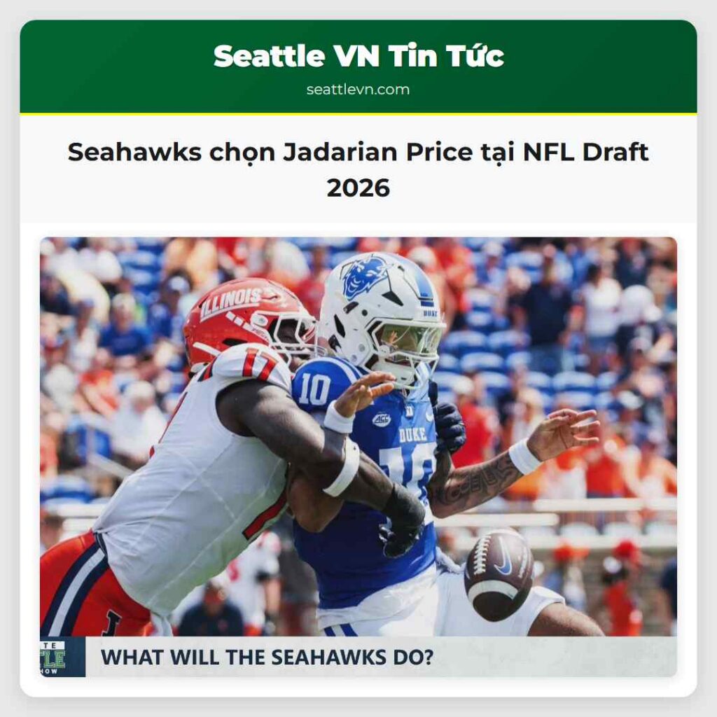 Seahawks chọn Jadarian Price tại NFL Draft 2026