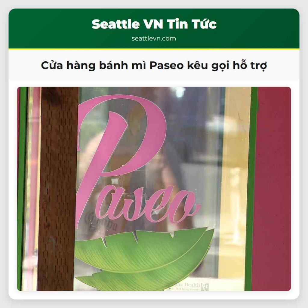 Cửa hàng bánh mì Paseo kêu gọi hỗ trợ