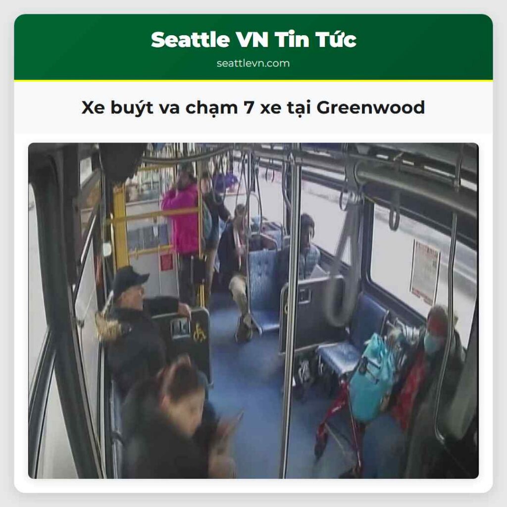 Xe buýt va chạm 7 xe tại Greenwood