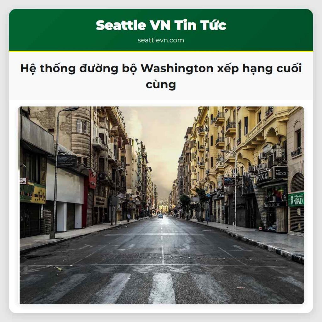 Hệ thống đường bộ Washington xếp hạng cuối cùng