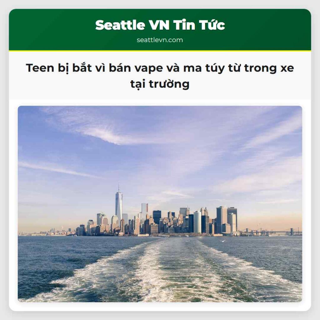 Teen bị bắt vì bán vape và ma túy từ trong xe tại