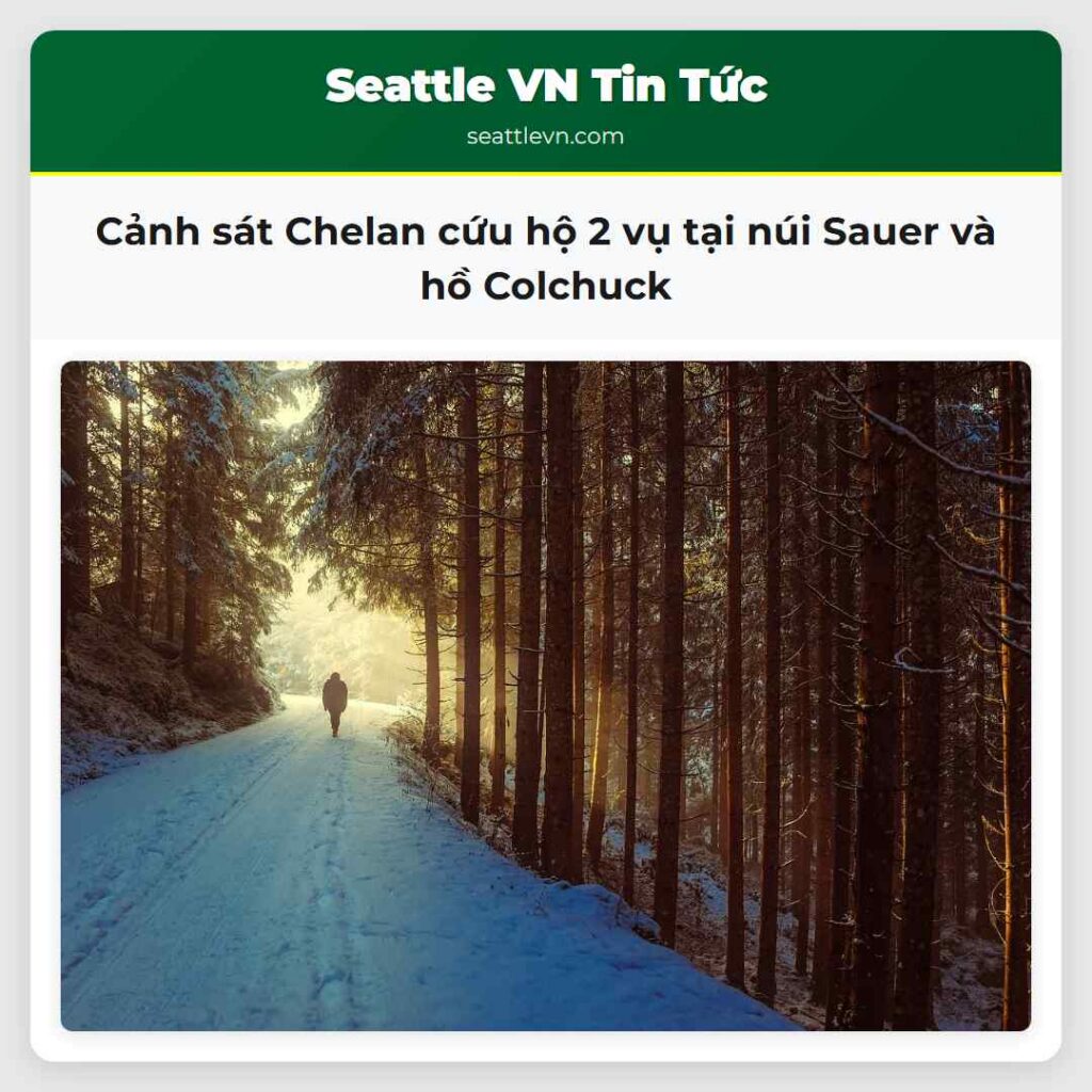 Cảnh sát Chelan cứu hộ 2 vụ tại núi Sauer và hồ