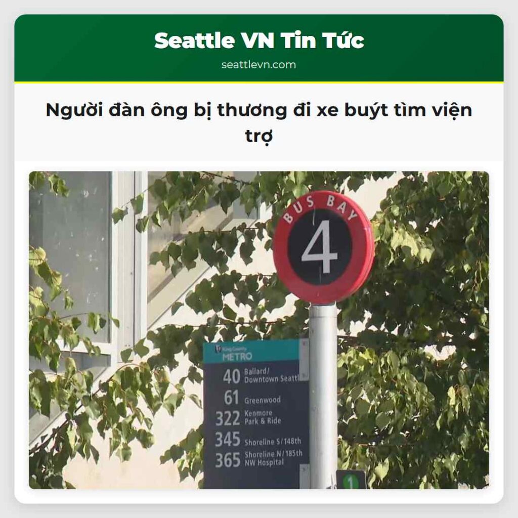 Người đàn ông bị thương đi xe buýt tìm viện trợ