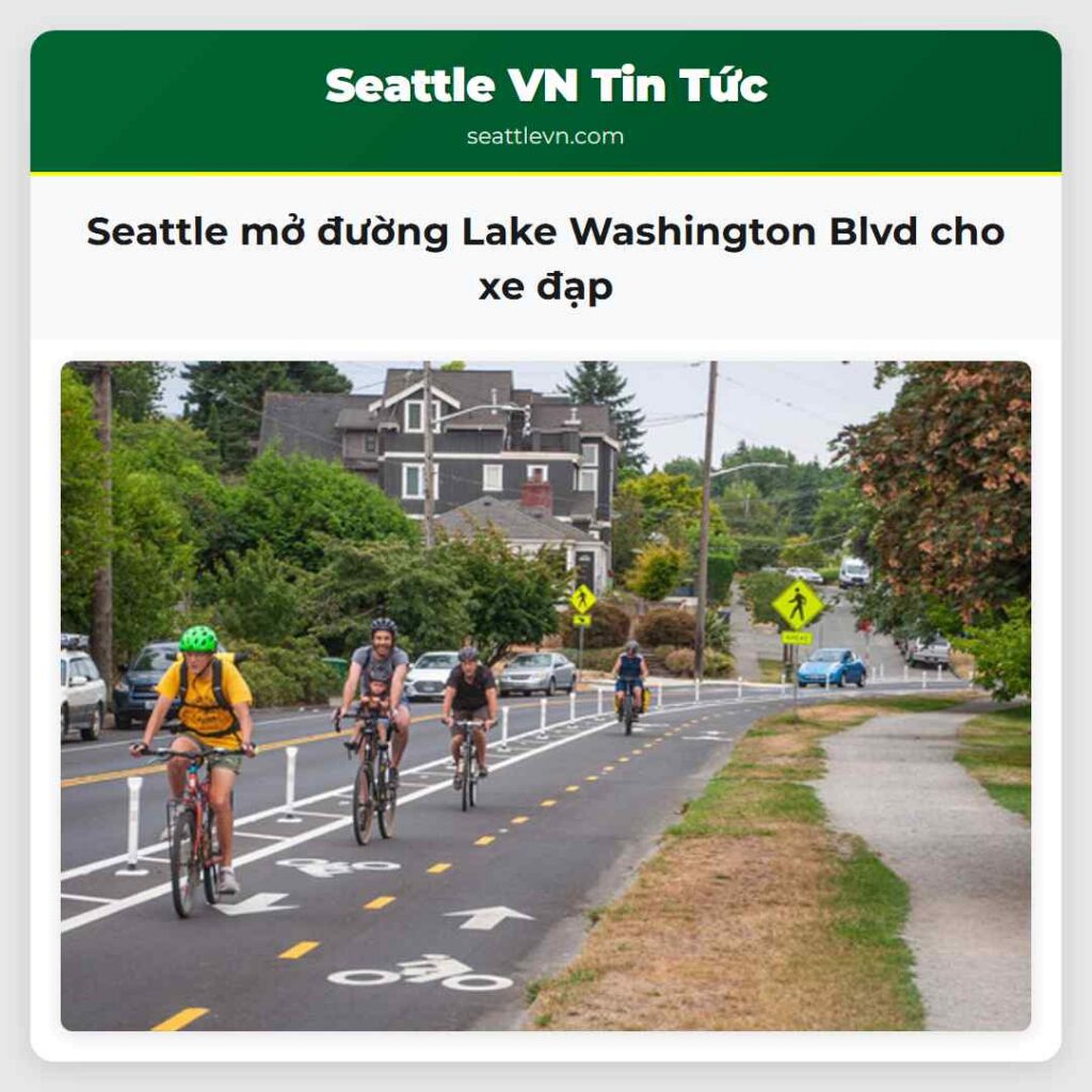 Seattle mở đường Lake Washington Blvd cho xe đạp