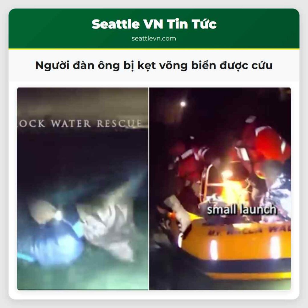 Người đàn ông bị kẹt võng biển được cứu