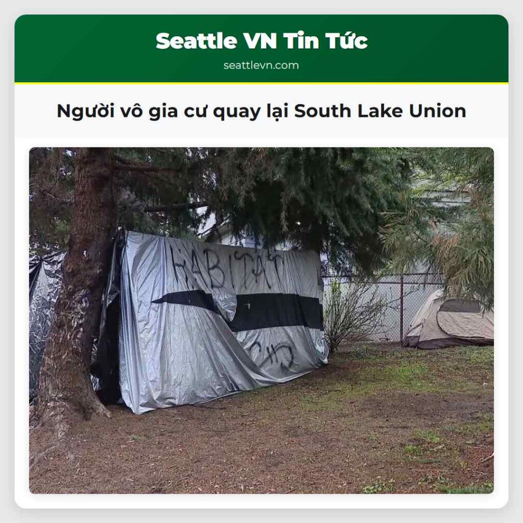 Người vô gia cư quay lại South Lake Union