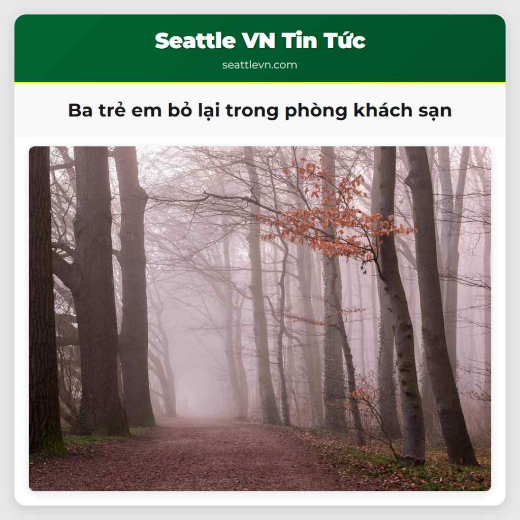 Ba trẻ em bỏ lại trong phòng khách sạn