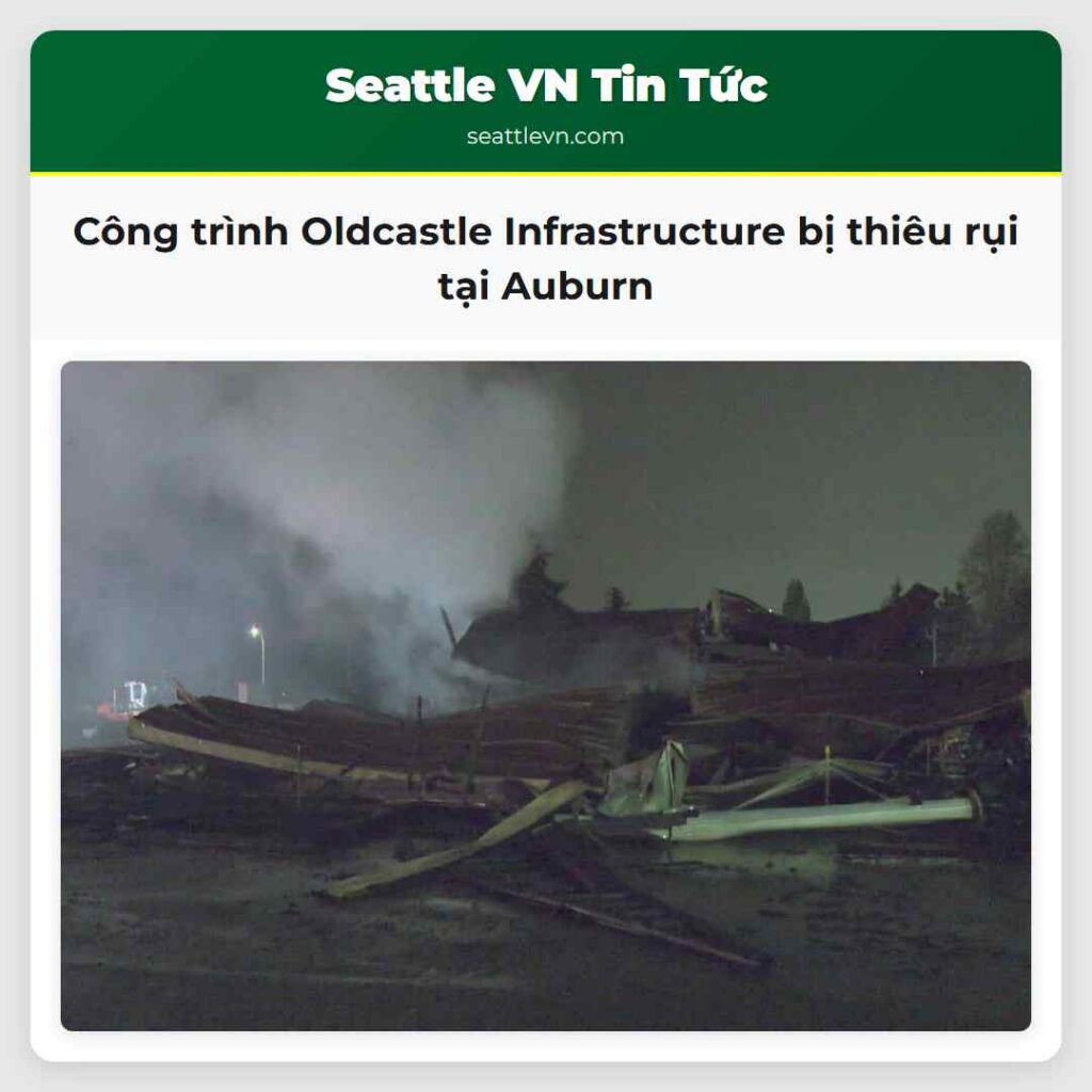 Công trình Oldcastle Infrastructure bị thiêu rụi