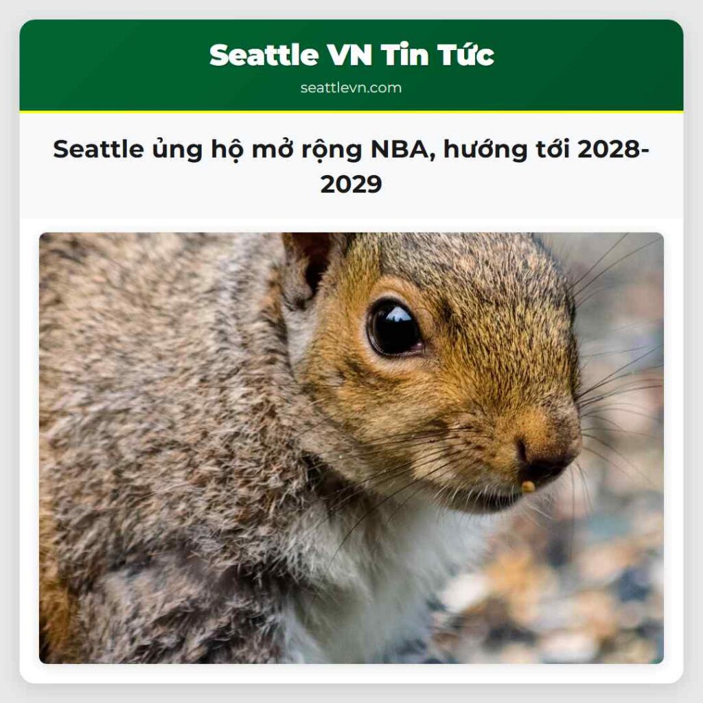 Seattle ủng hộ mở rộng NBA, hướng tới 2028-2029