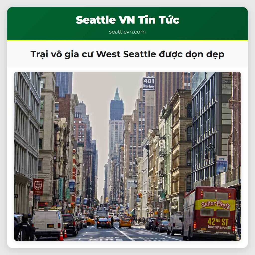 Trại vô gia cư West Seattle được dọn dẹp