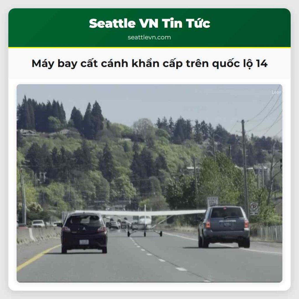 Máy bay cất cánh khẩn cấp trên quốc lộ 14
