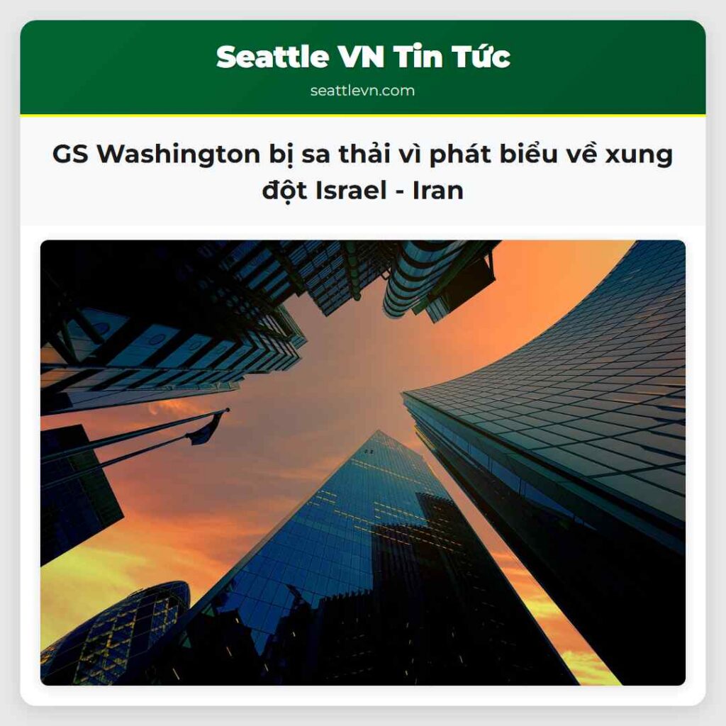 GS Washington bị sa thải vì phát biểu về xung đột