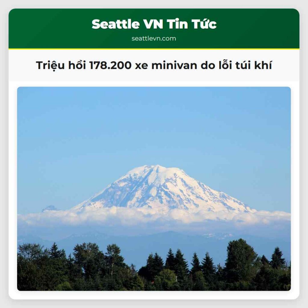 Triệu hồi 178.200 xe minivan do lỗi túi khí