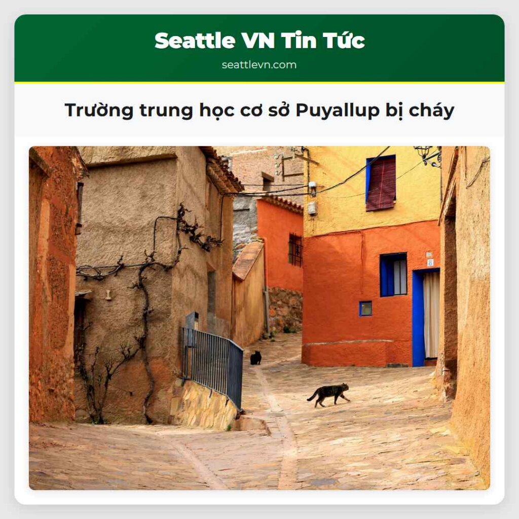 Trường trung học cơ sở Puyallup bị cháy