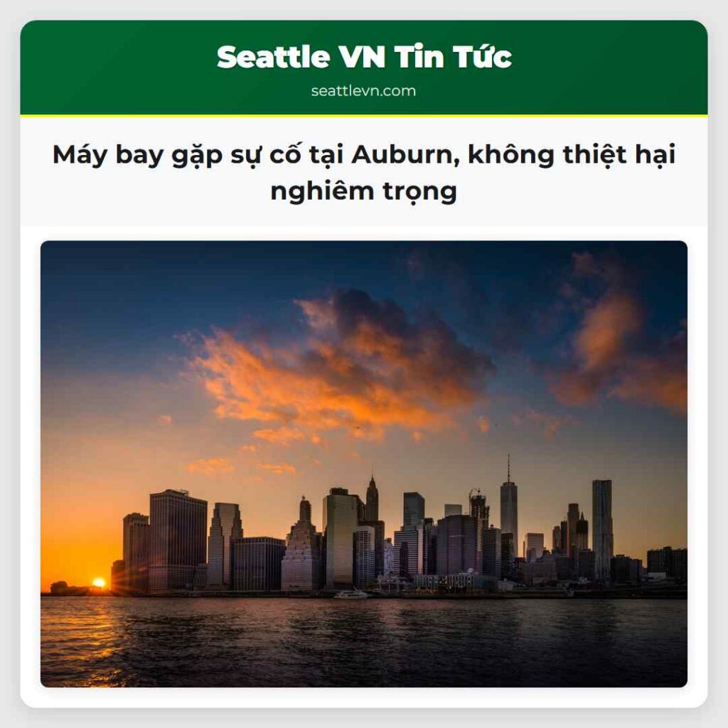 Máy bay gặp sự cố tại Auburn, không thiệt hại