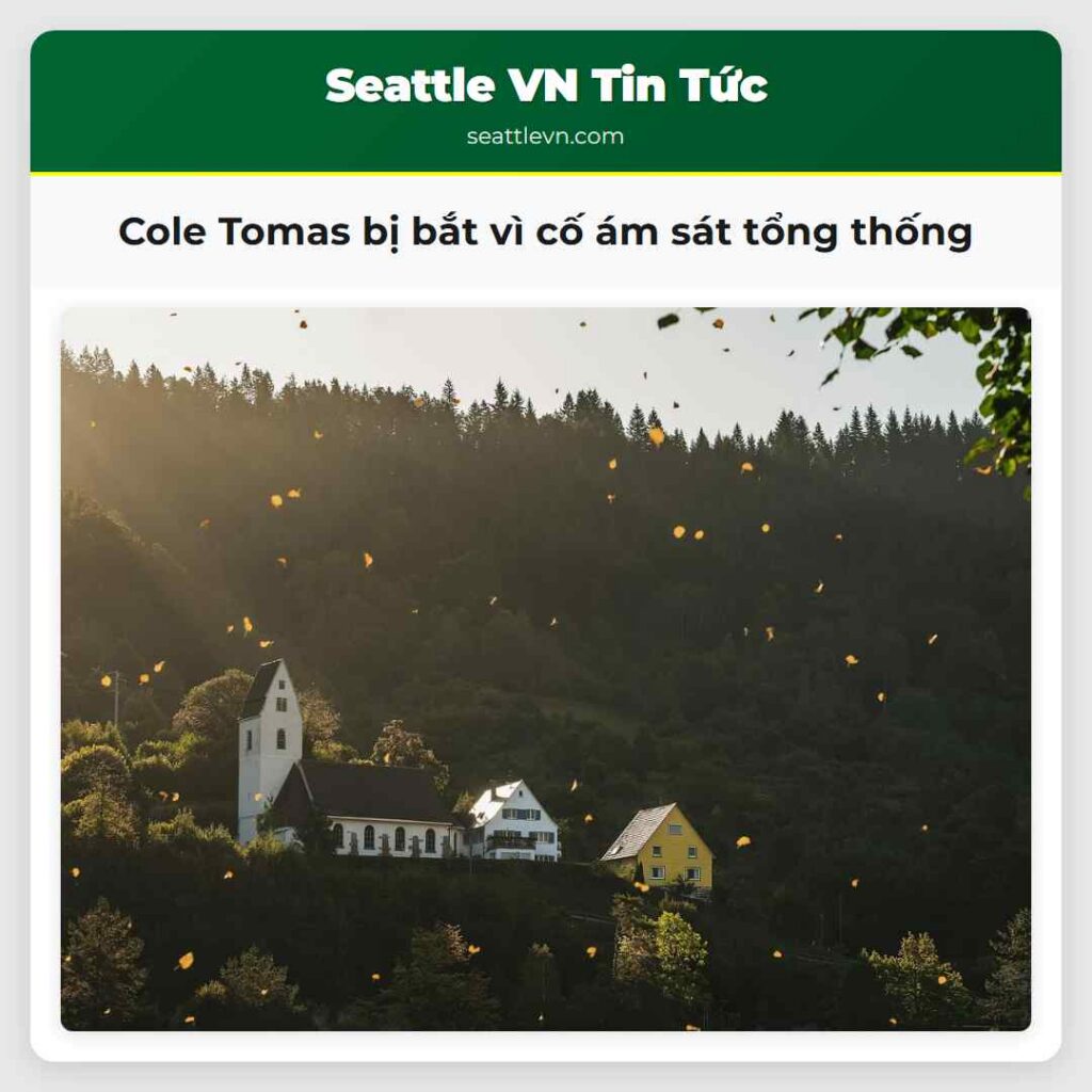 Cole Tomas bị bắt vì cố ám sát tổng thống