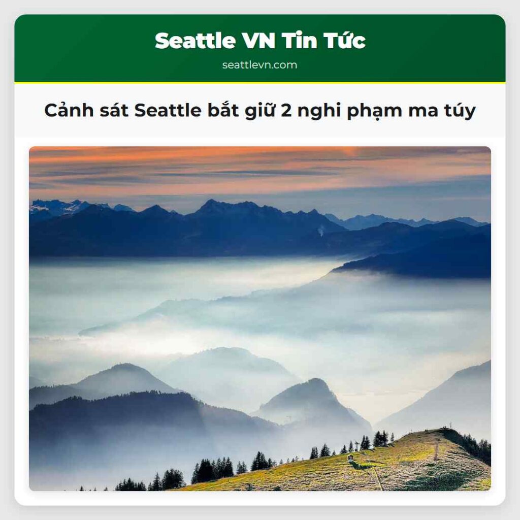 Cảnh sát Seattle bắt giữ 2 nghi phạm ma túy