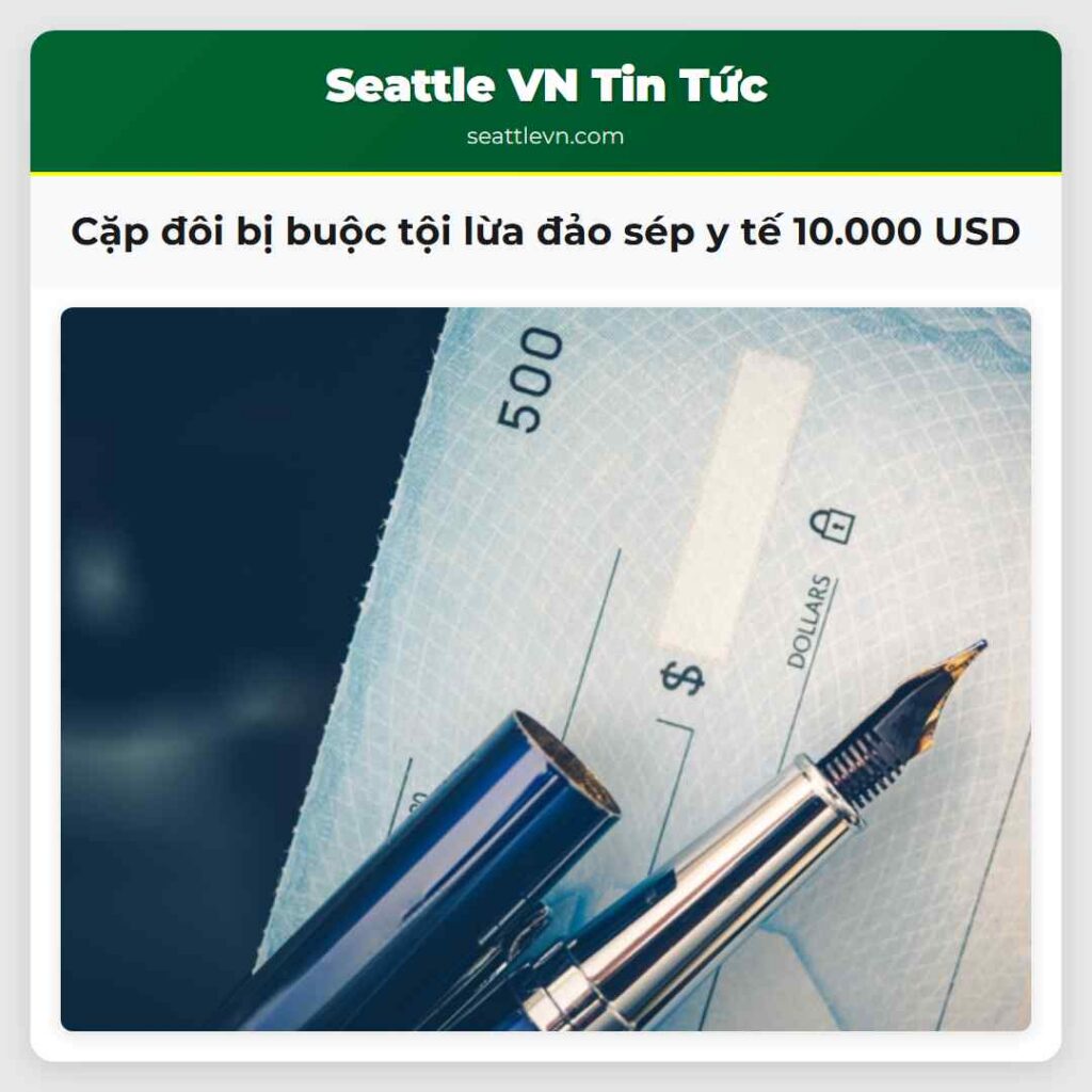 Cặp đôi bị buộc tội lừa đảo sép y tế 10.000 USD