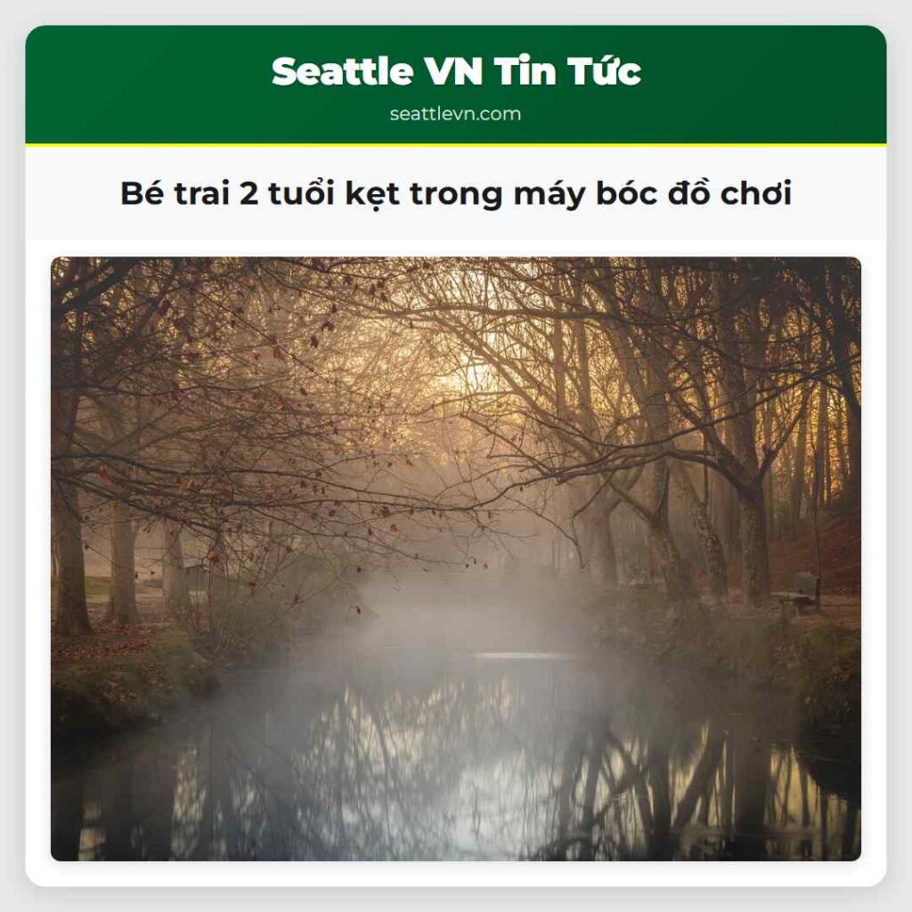 Bé trai 2 tuổi kẹt trong máy bóc đồ chơi