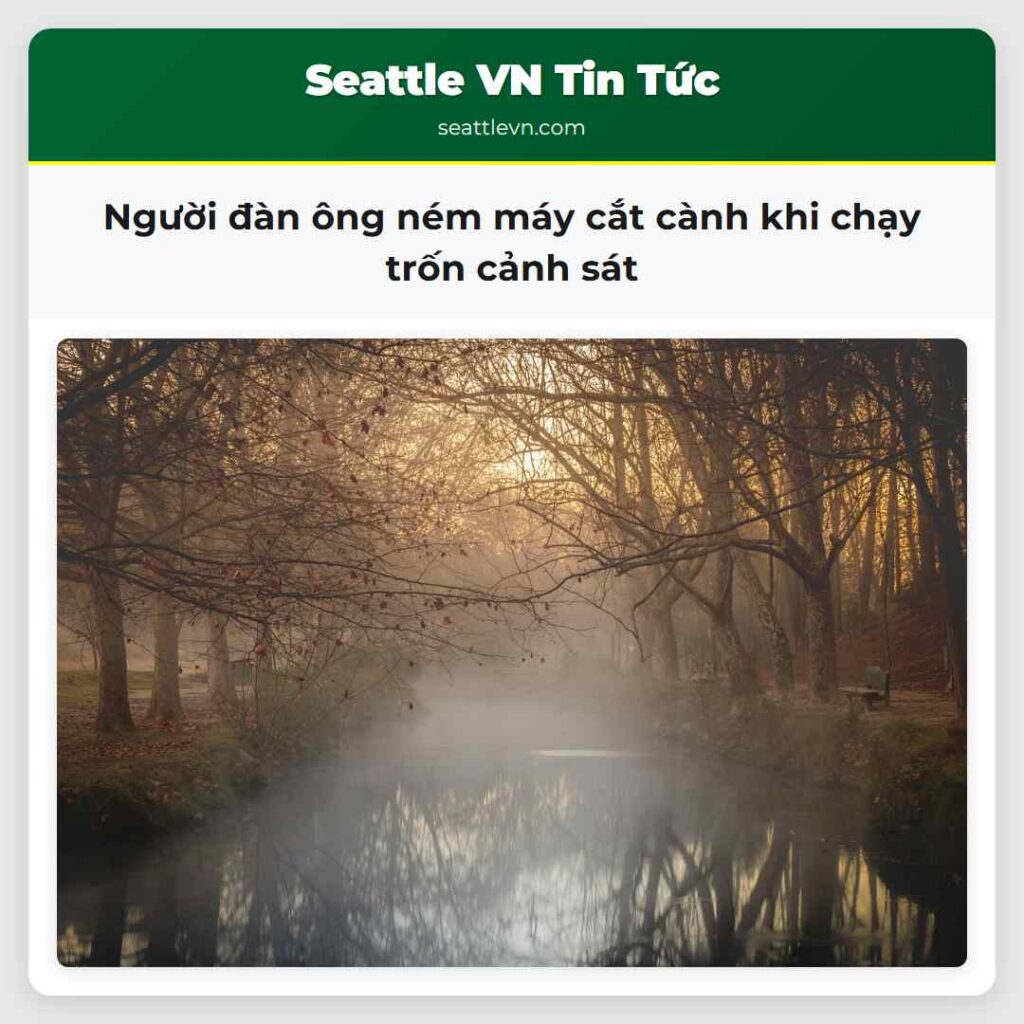 Người đàn ông ném máy cắt cành khi chạy trốn cảnh