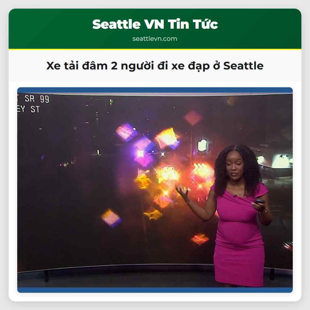 Xe tải đâm 2 người đi xe đạp ở Seattle