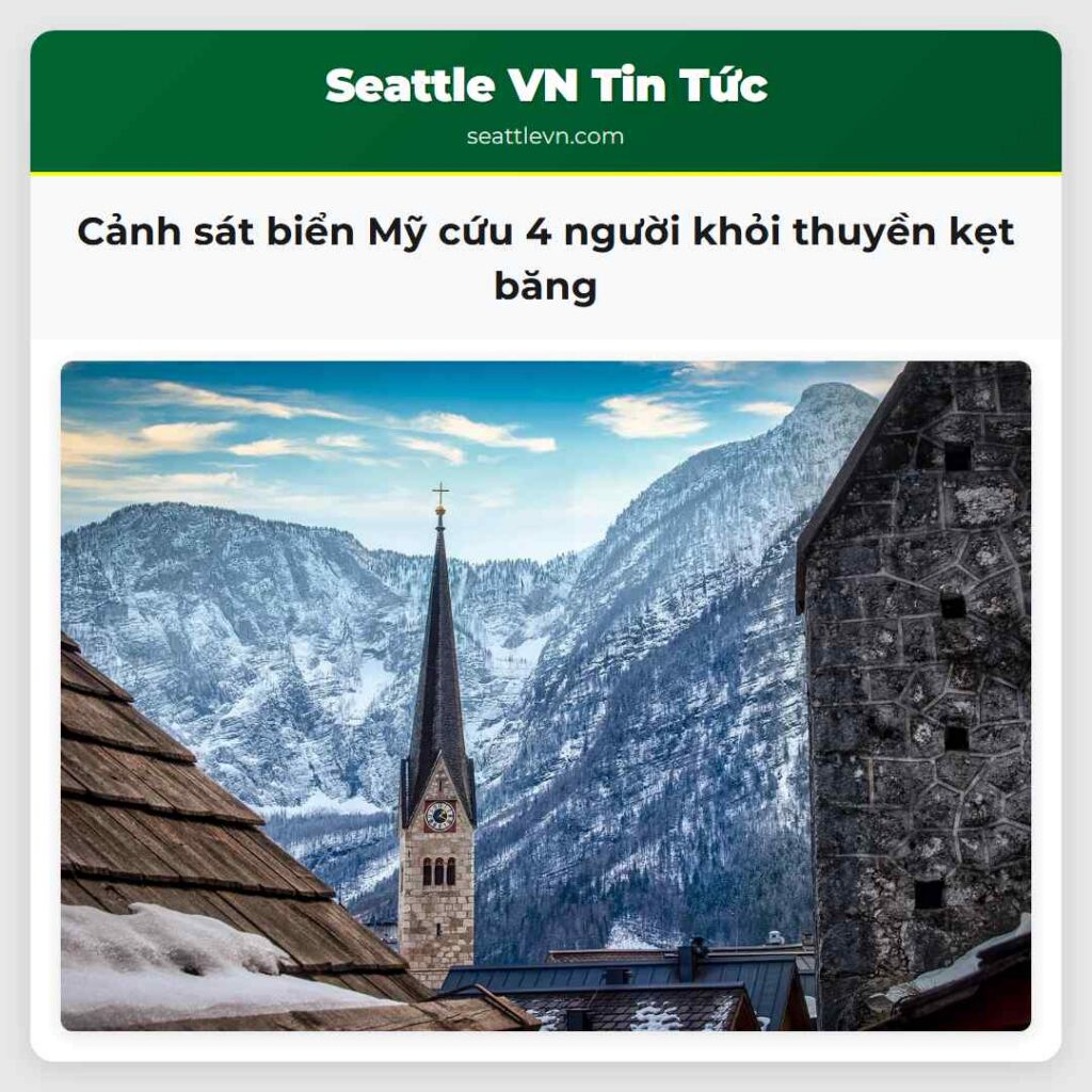 Cảnh sát biển Mỹ cứu 4 người khỏi thuyền kẹt băng