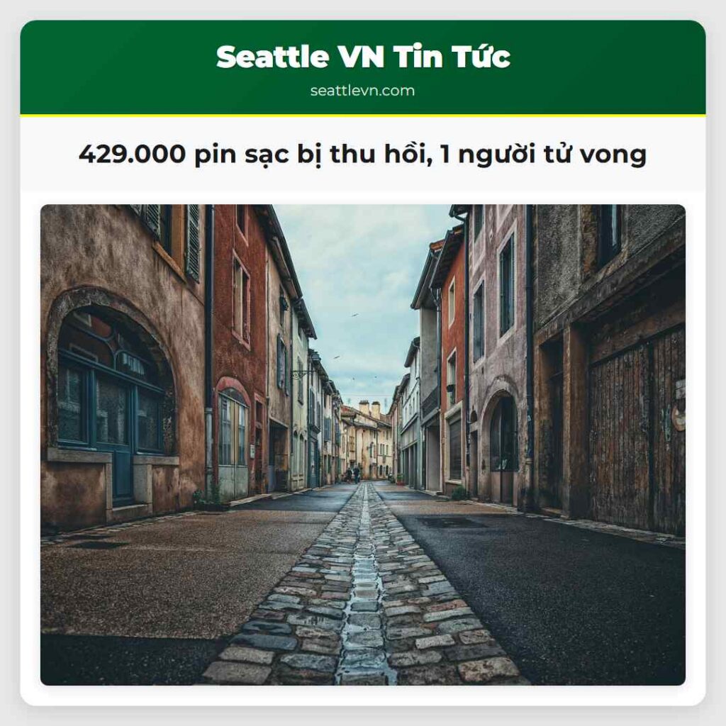 429.000 pin sạc bị thu hồi, 1 người tử vong