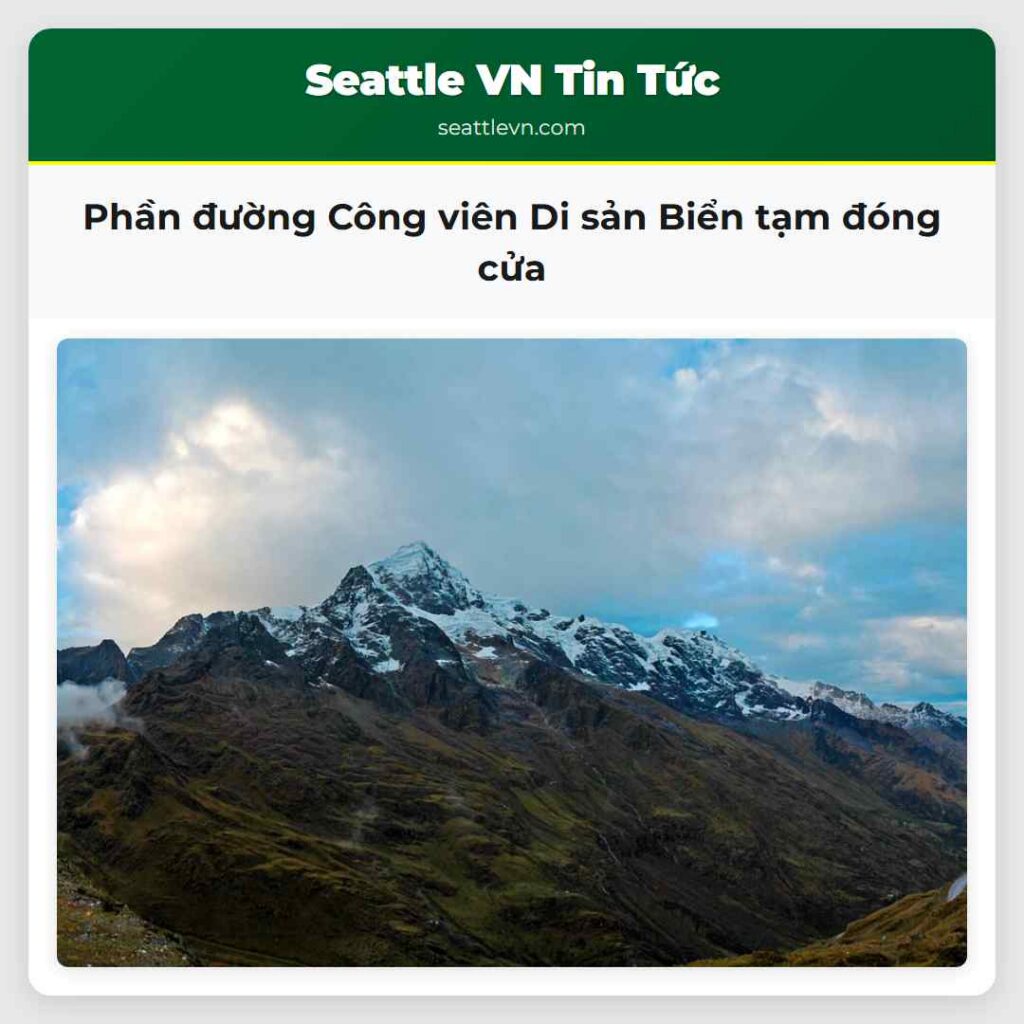 Phần đường Công viên Di sản Biển tạm đóng cửa