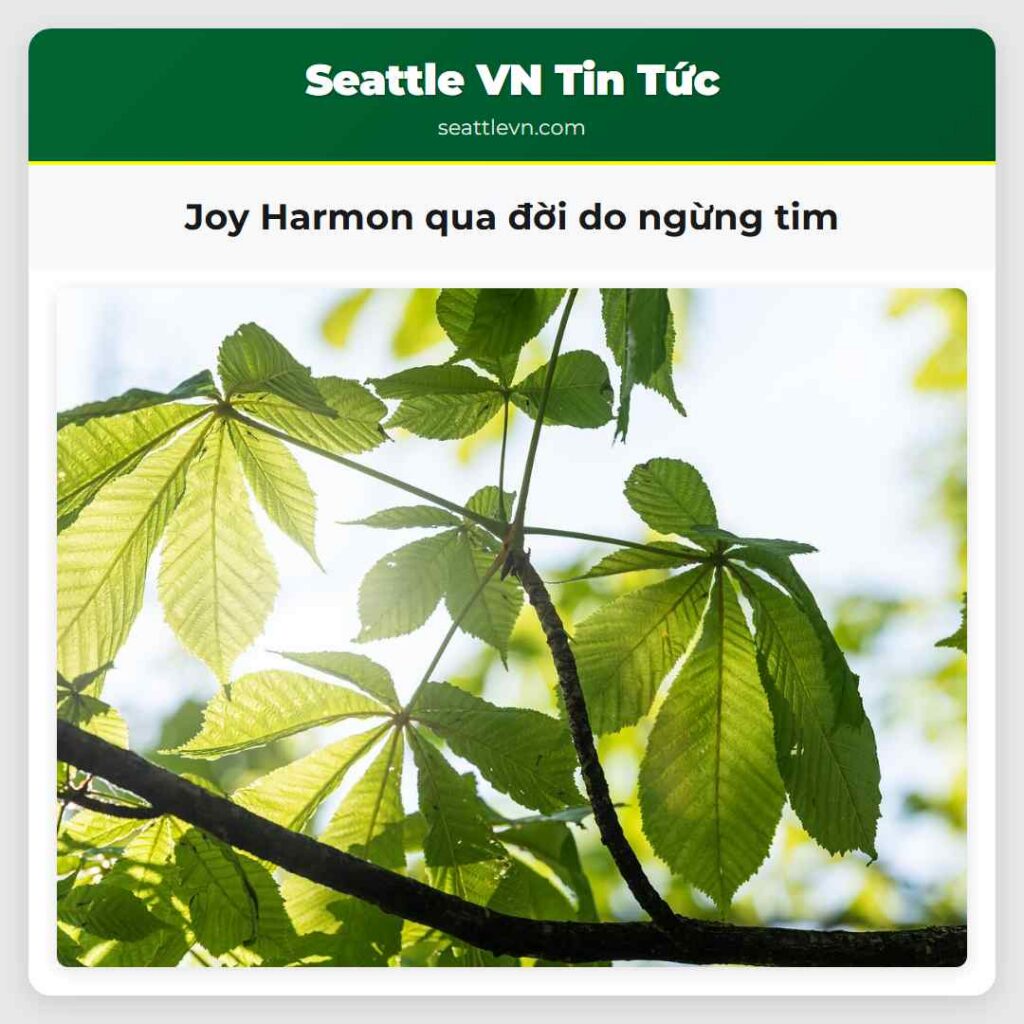 Joy Harmon qua đời do ngừng tim