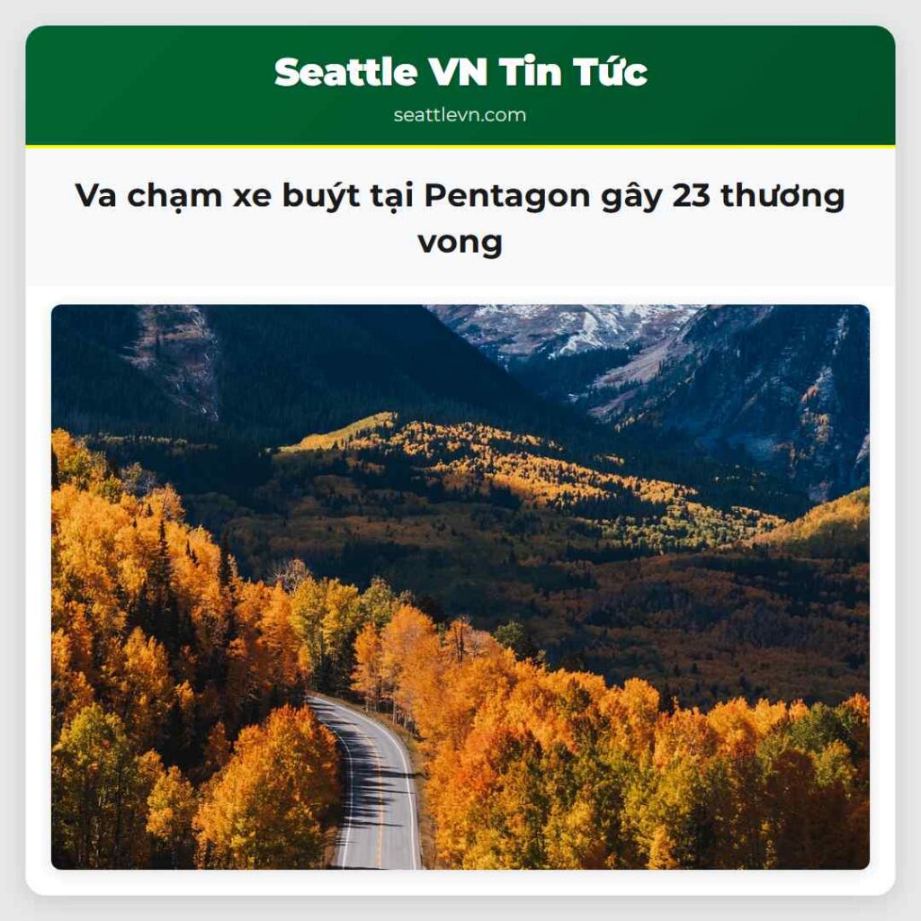 Va chạm xe buýt tại Pentagon gây 23 thương vong