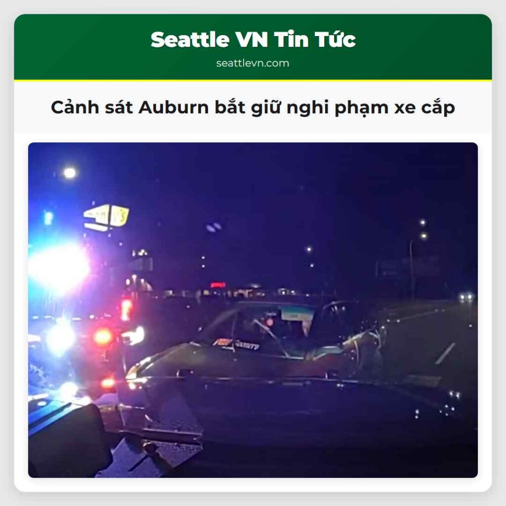 Cảnh sát Auburn bắt giữ nghi phạm xe cắp