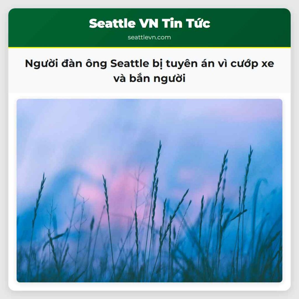 Người đàn ông Seattle bị tuyên án vì cướp xe và