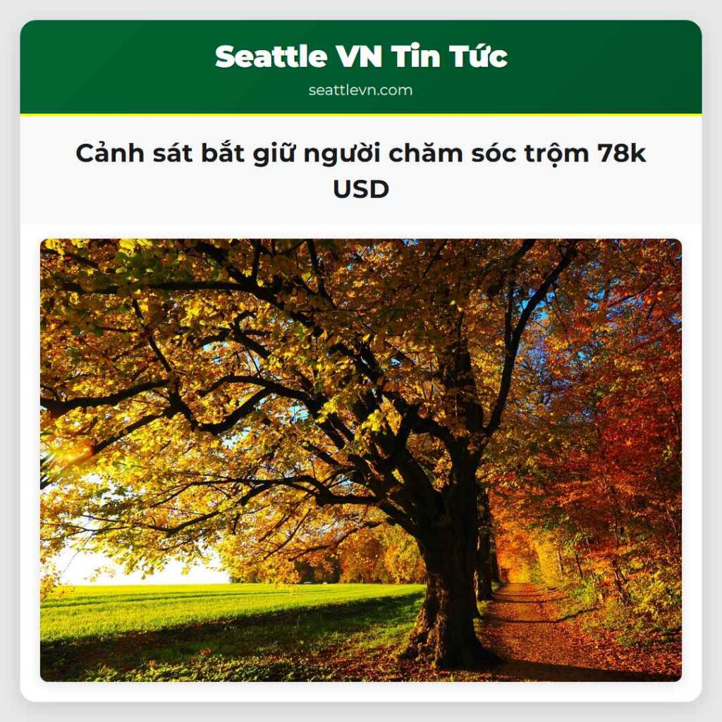 Cảnh sát bắt giữ người chăm sóc trộm 78k USD
