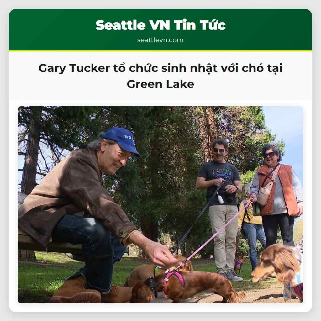 Gary Tucker tổ chức sinh nhật với chó tại Green