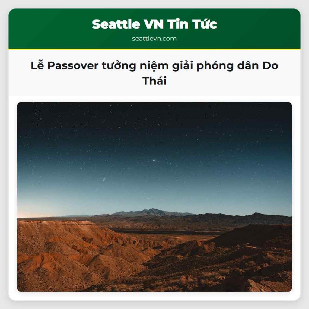 Lễ Passover tưởng niệm giải phóng dân Do Thái