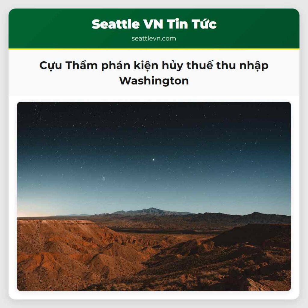 Cựu Thẩm phán kiện hủy thuế thu nhập Washington