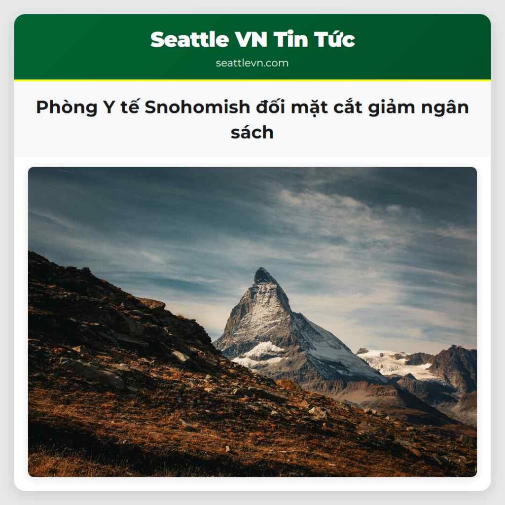Phòng Y tế Snohomish đối mặt cắt giảm ngân sách