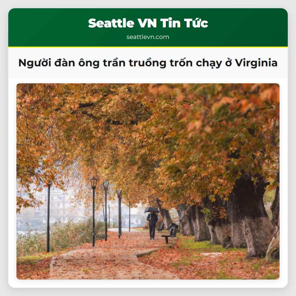 Người đàn ông trần truồng trốn chạy ở Virginia