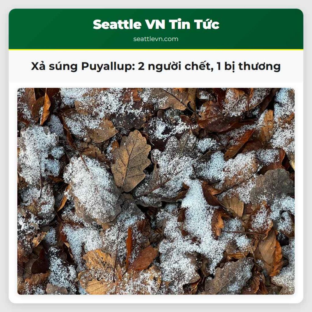 Xả súng Puyallup: 2 người chết, 1 bị thương