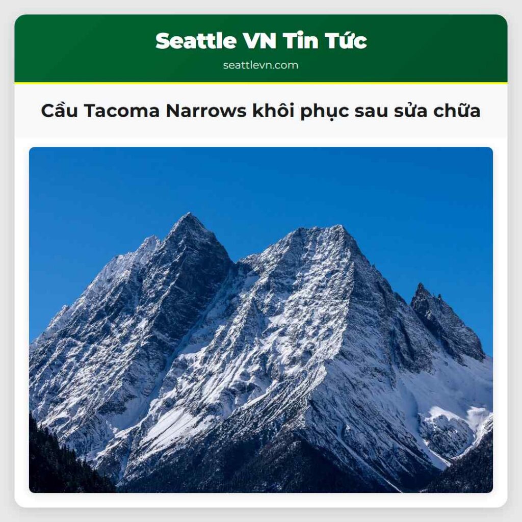 Cầu Tacoma Narrows khôi phục sau sửa chữa