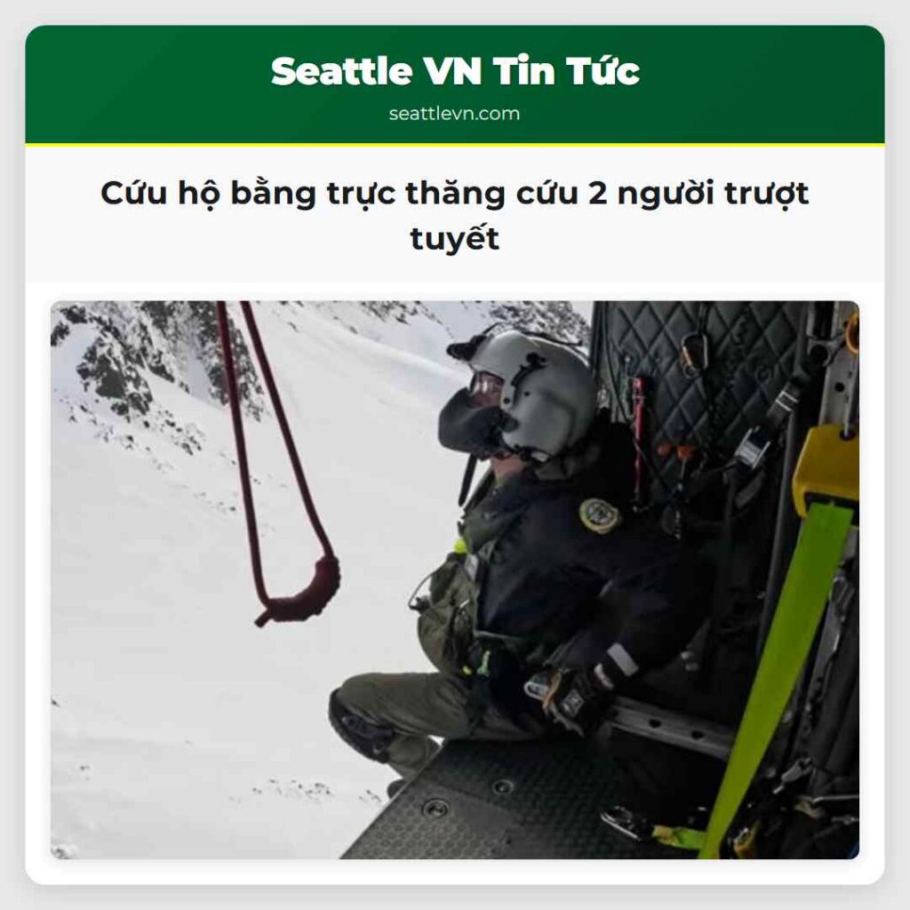 Cứu hộ bằng trực thăng cứu 2 người trượt tuyết