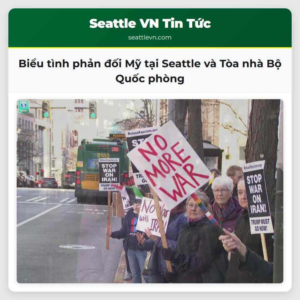 Biểu tình phản đối Mỹ tại Seattle và Tòa nhà Bộ