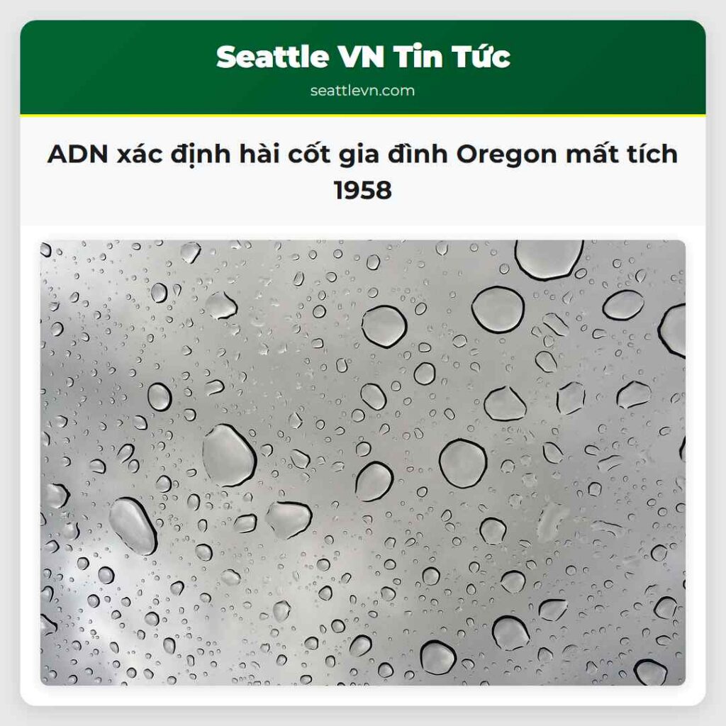 ADN xác định hài cốt gia đình Oregon mất tích 1958