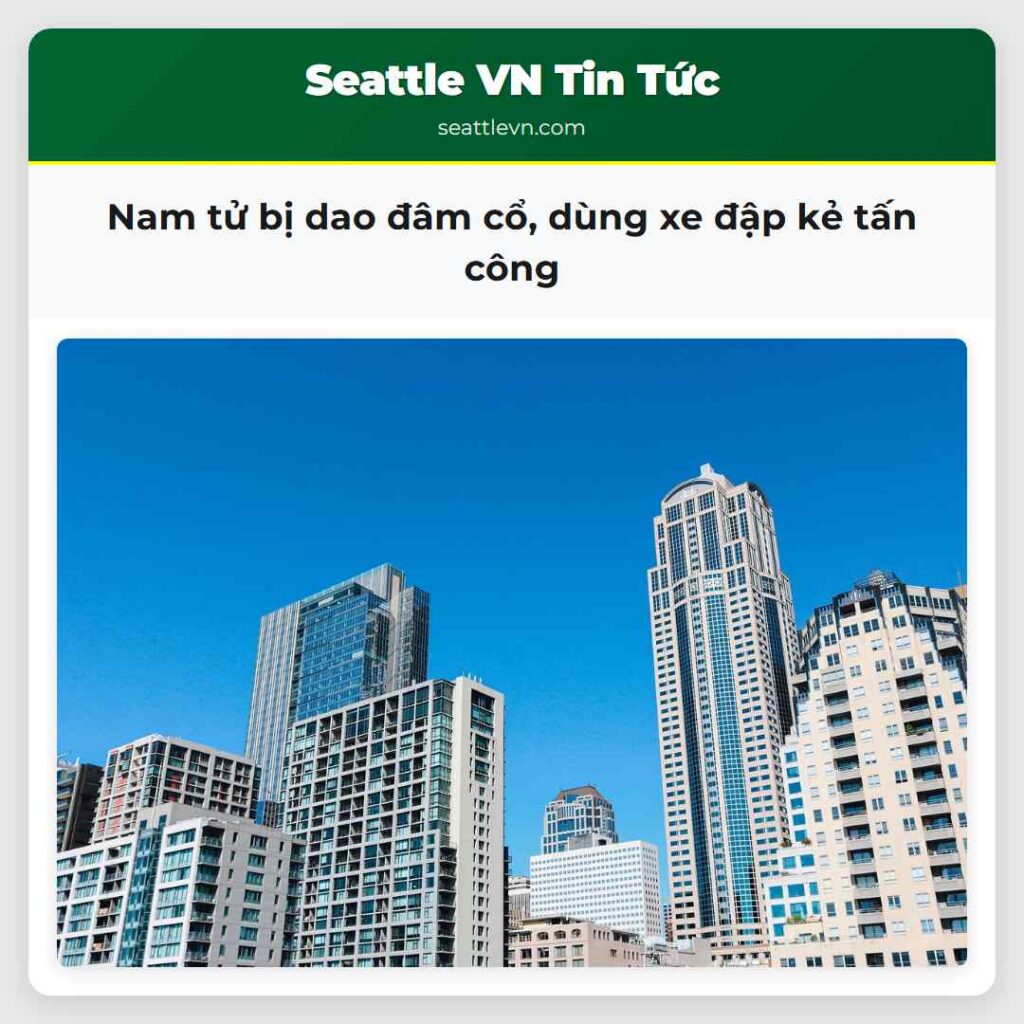 Nam tử bị dao đâm cổ, dùng xe đập kẻ tấn công