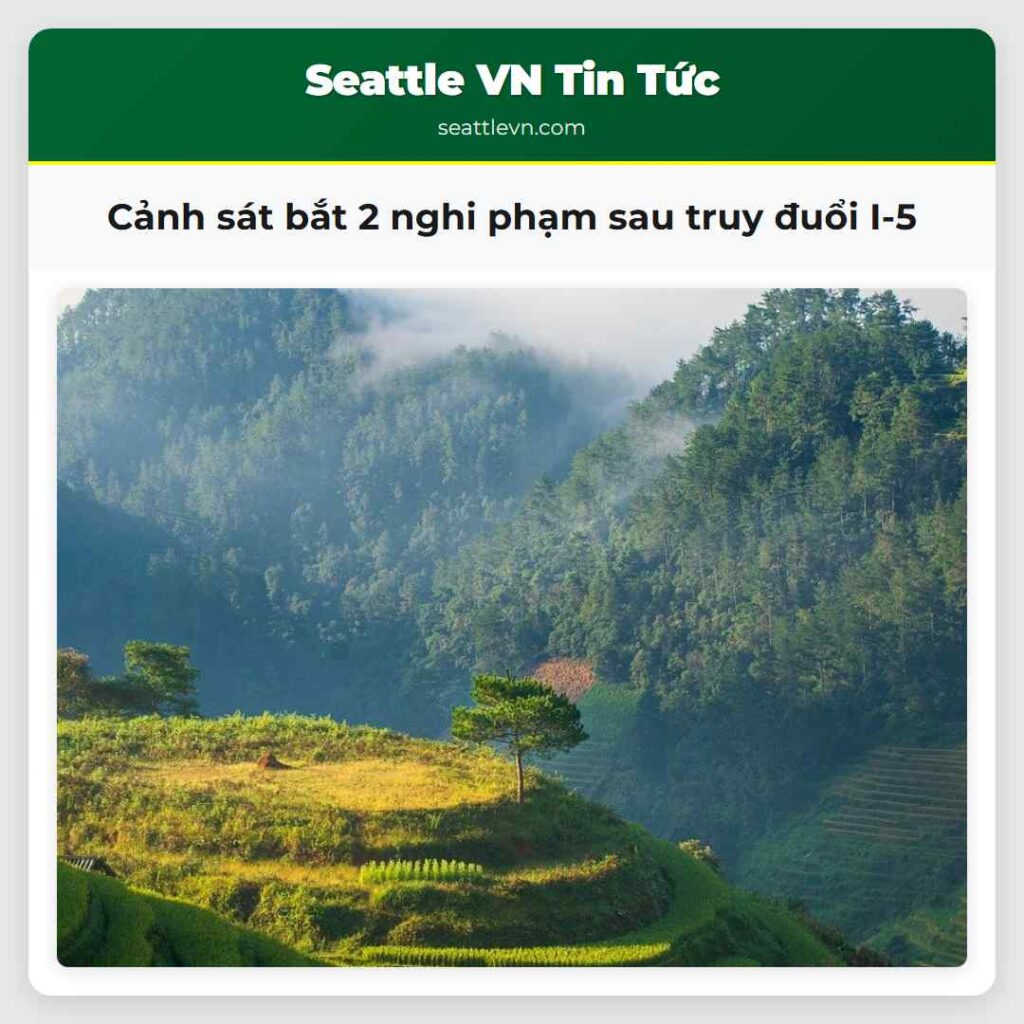 Cảnh sát bắt 2 nghi phạm sau truy đuổi I-5