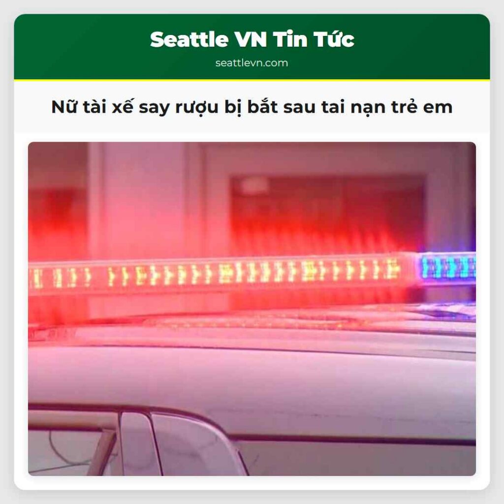 Nữ tài xế say rượu bị bắt sau tai nạn trẻ em