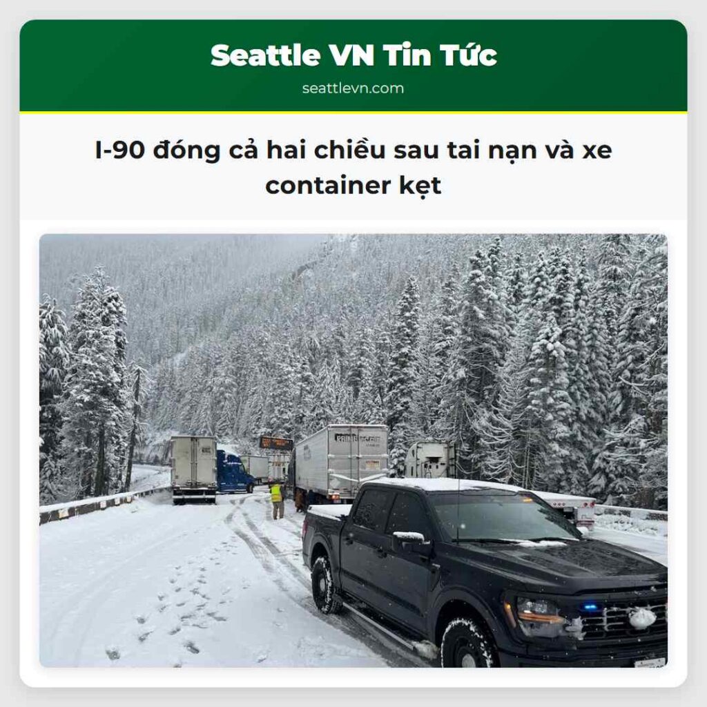 I-90 đóng cả hai chiều sau tai nạn và xe