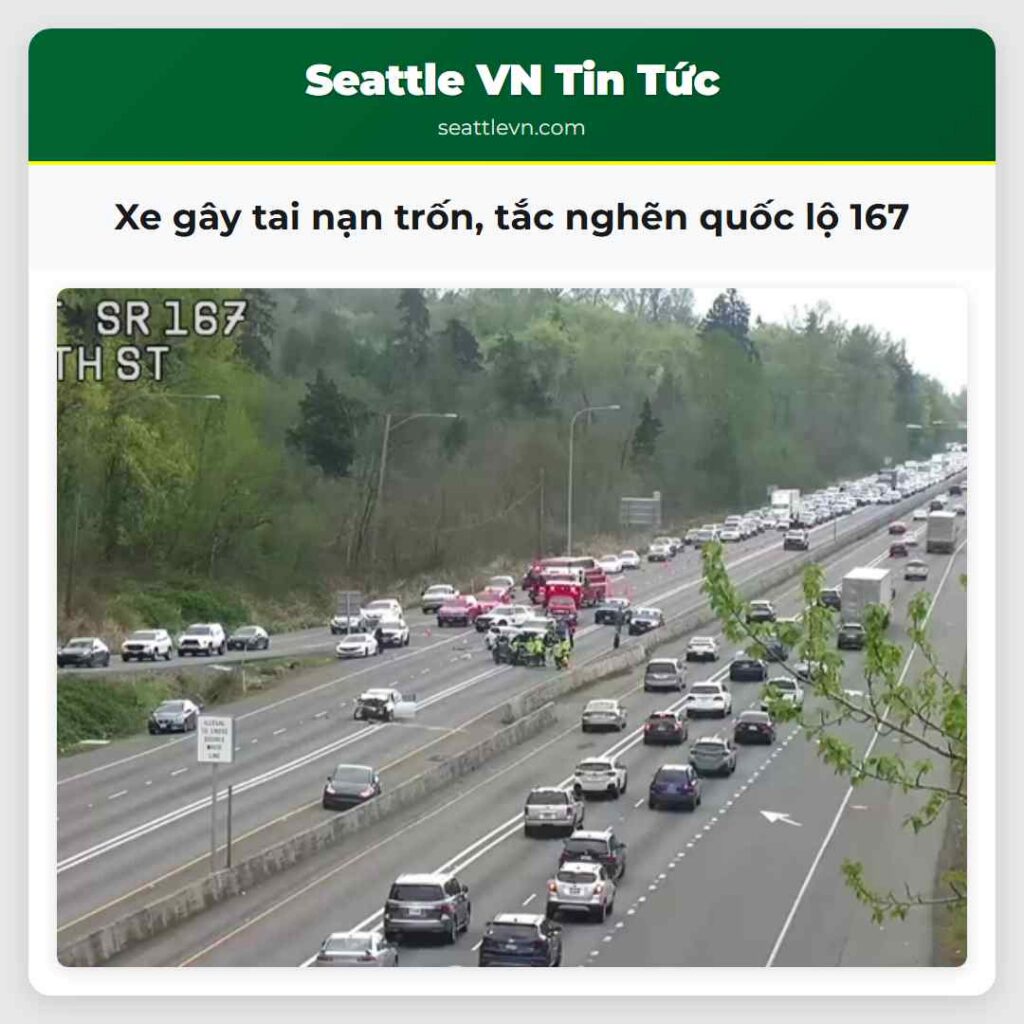 Xe gây tai nạn trốn, tắc nghẽn quốc lộ 167